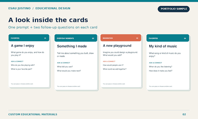 create custom educational worksheets and conversation cards