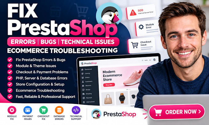 fix prestashop errors bugs tehcnical issues ecommerce store troubleshooting