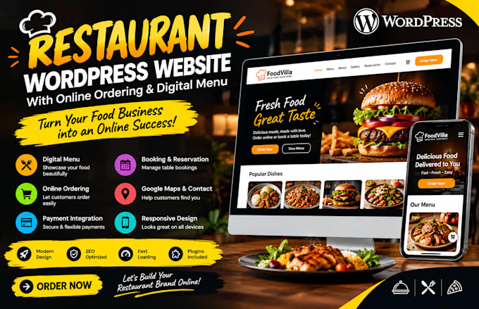 build a professional restaurant website with online food ordering