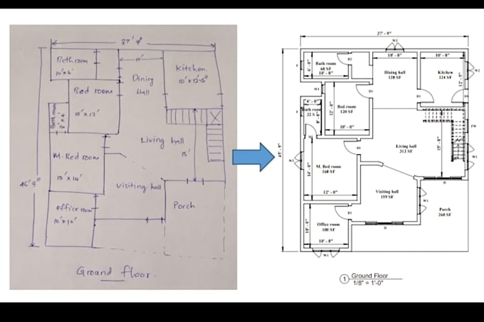 draft architectural plans in autocad draftman