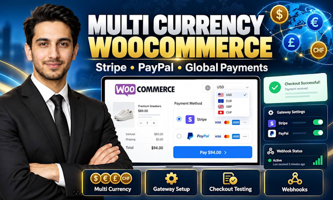 configure multi currency payment gateway setups on custom woocommerce sites