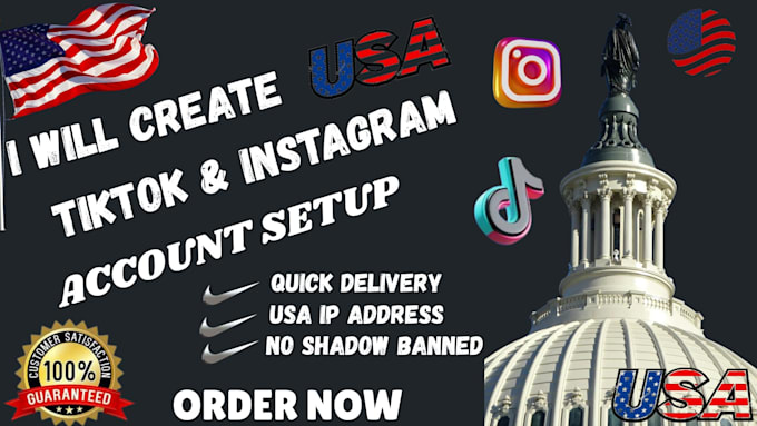 create USA tiktok and USA instagram accounts with optimization