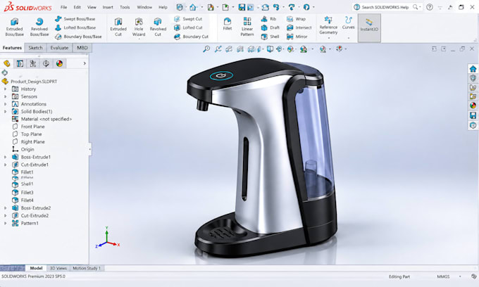 create 3d product design, industrial design product rendering, stl for printing