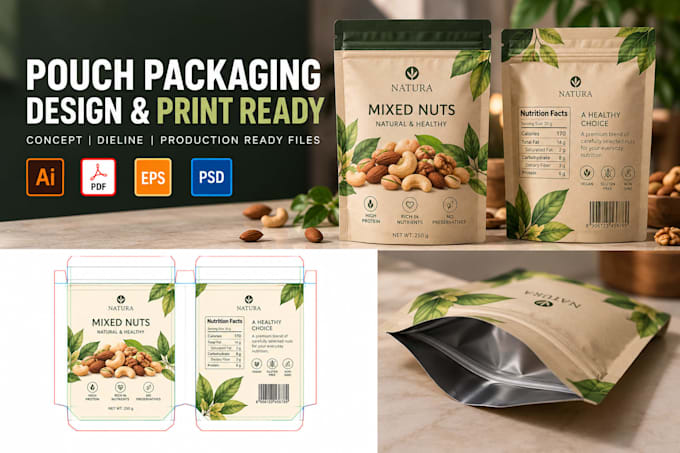 prepare your packaging artwork on a print ready manufacturer dieline