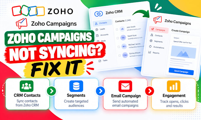 setup zoho campaigns email automation CRM sync and segmentation
