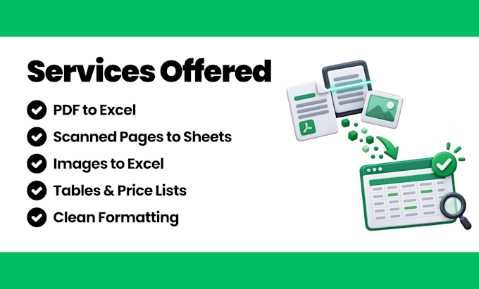 convert PDF or images to excel or google sheets