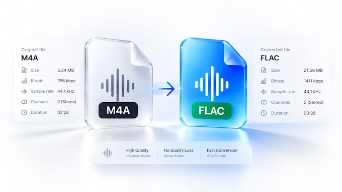 convert audio files to mp3, wav, flac, m4a, aac and more