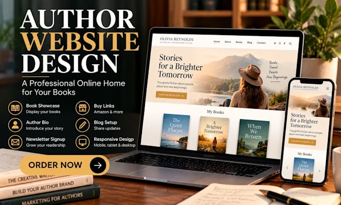 design an author website, book website, or ebook website