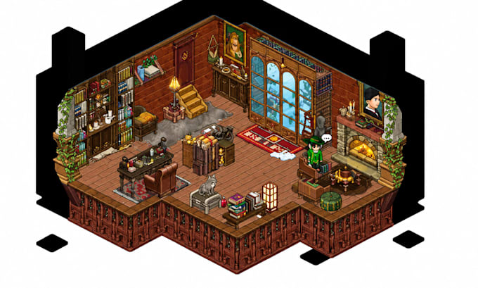 pixel isometric game art isometric props pixel game background
