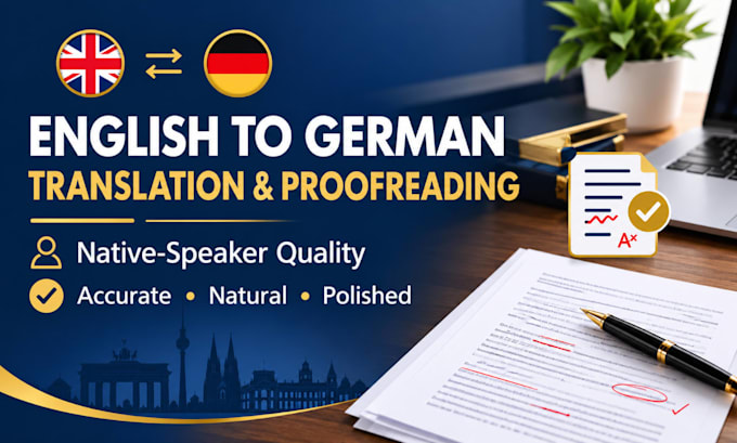 accurate english to german translation by native speaker with proofreading