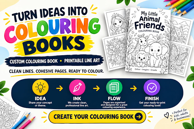 design a custom colouring book with printable illustrations