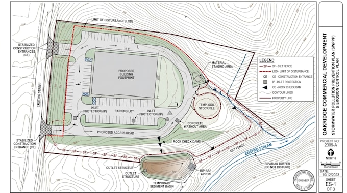 do erosion control plan plotting, swppp layout, topography control map