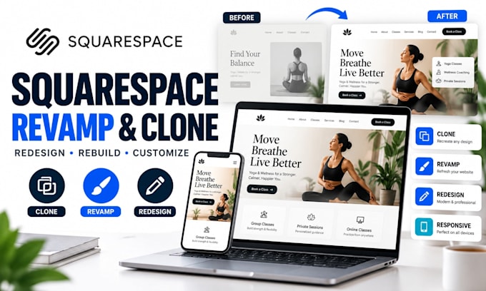 clone squarespace revamp squarespace redesign squarespace website expert service