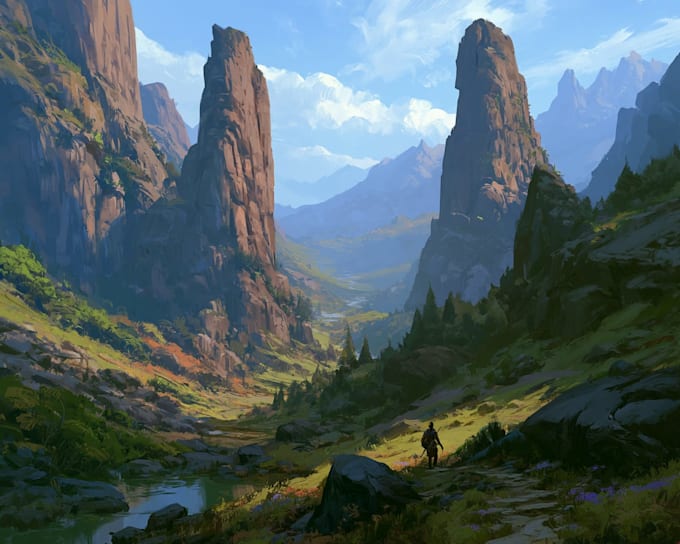 create fantasy landscape illustrations