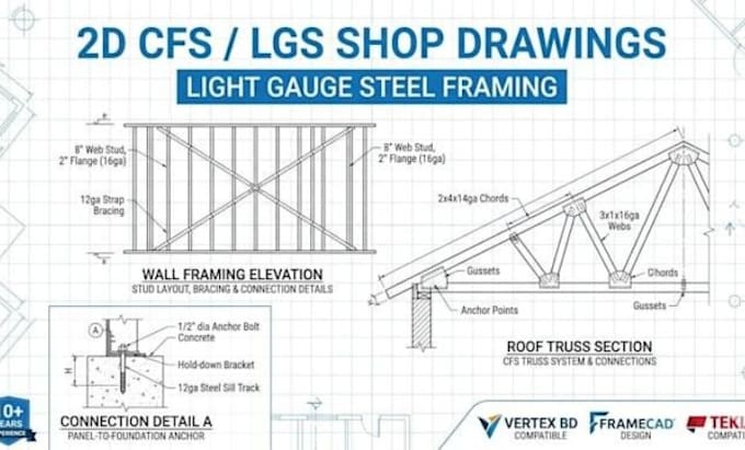 design light gauge steel framing plans and structural calculations