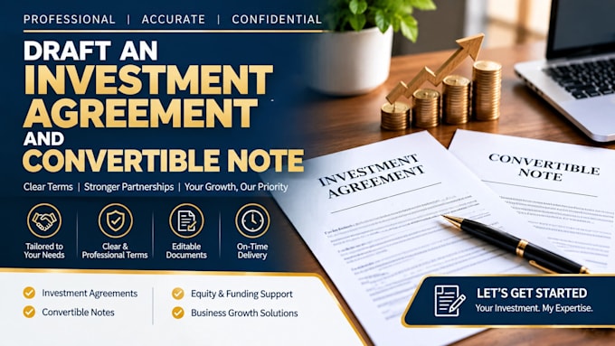 draft an investment agreement and convertible note