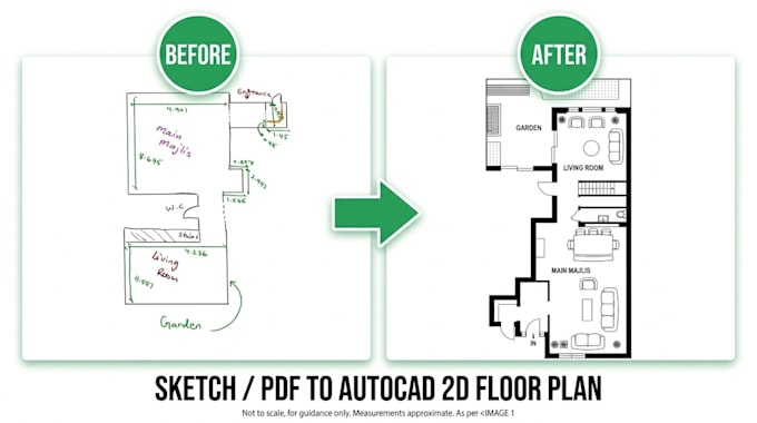 convert sketch to 2d autocad floor plan
