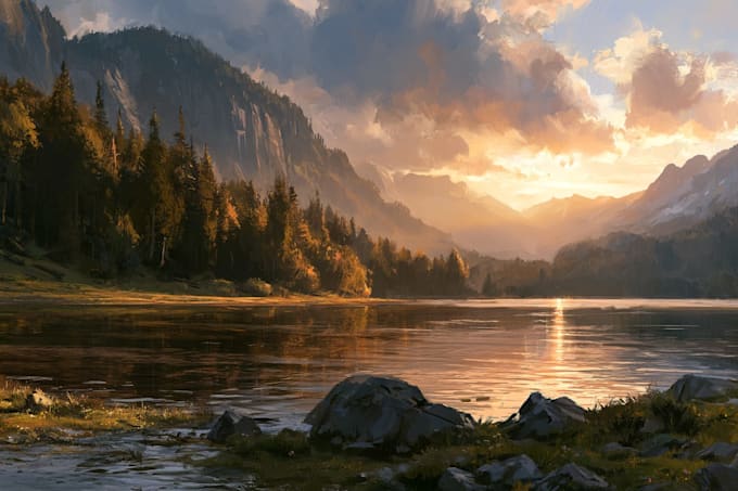 landscape illustration and concept art