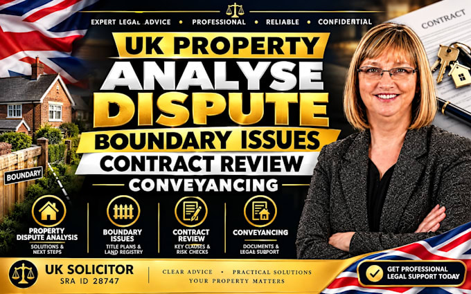 analyse UK property dispute, boundary issues contract review, conveyancing