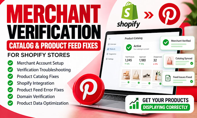 fix pinterest merchant verification, catalog and shopify product feed issues