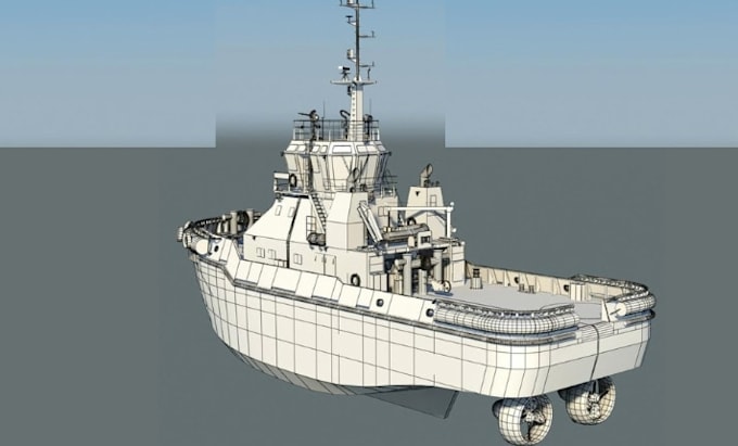 create realistic 3d boat, ship and yacht models