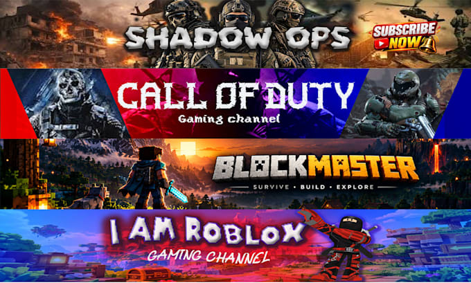 design attractive youtube gaming banner