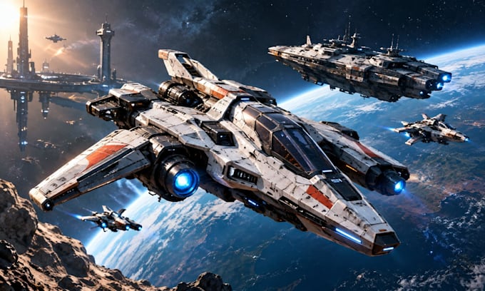 create game ready 3d spaceships, starships and sci fi vehicles