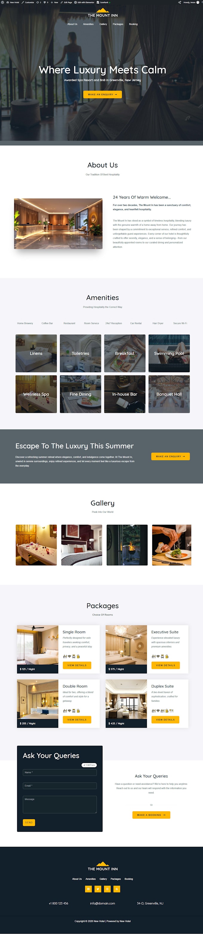 do hotel booking website design and wordpress reservation setup