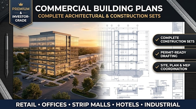 design complete commercial building plans and construction sets