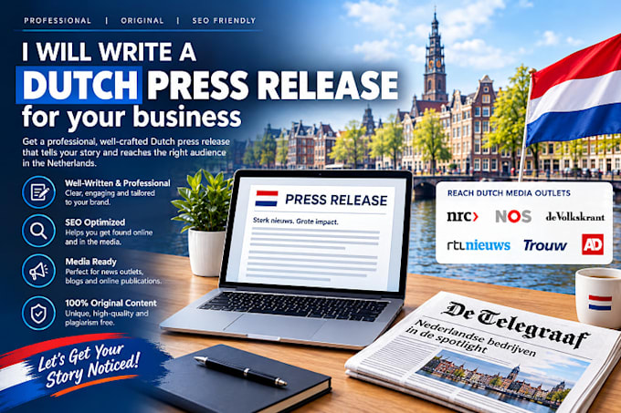 write a professional dutch press release for your business