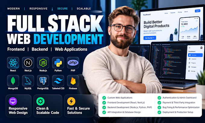 build python java bootstrap javacript custom website development fix wordpess