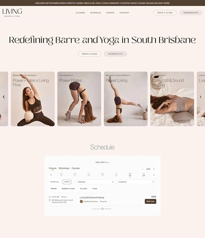 design wellness, gym website or squarespace yoga studio website