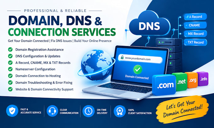configure dns, connect your domain, and fix domain issues