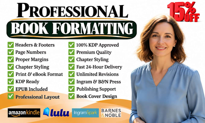 do ebook, print book formatting and interior layout design