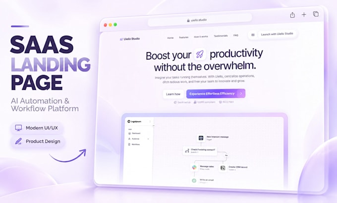 modern website or landing page