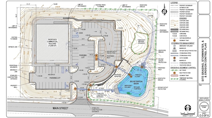 design site plan, site grading plan, stormwater management, erosion control