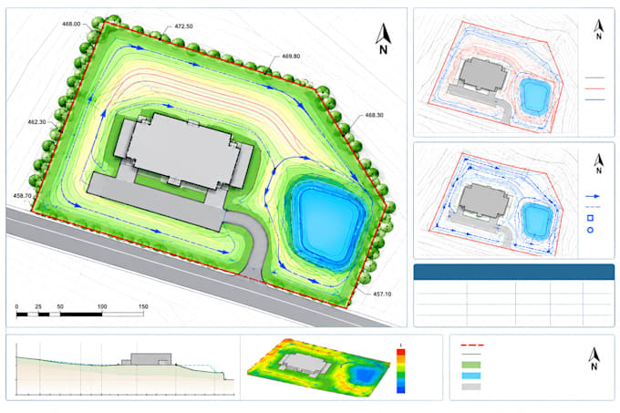prepare topographic survey based grading plans and earthwork calculations