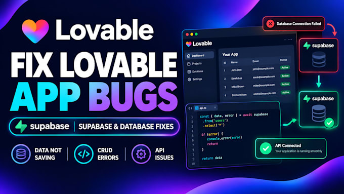 lovable app bugs supabase database errors data not saving crud and API issues