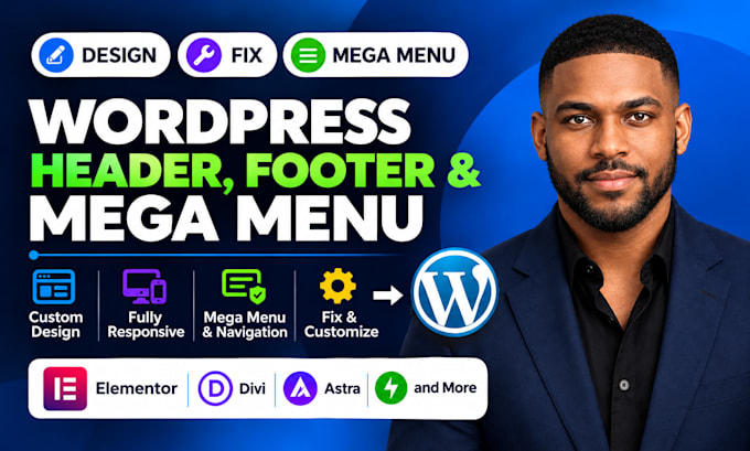 website header and footer designer  elementor