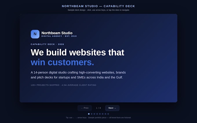 design an investor pitch deck for your startup