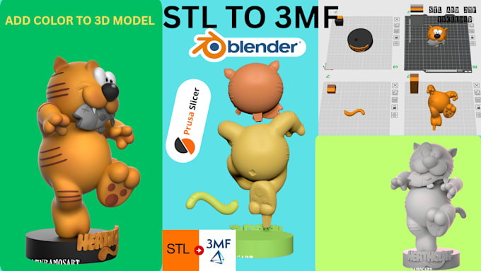 convert stl to 3mf color 3d model 2d to 3d for bambu lab multicolor printing