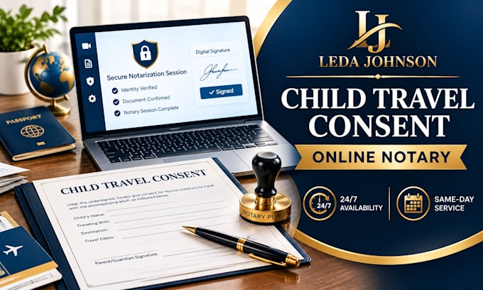 notarize your child travel consent letter online