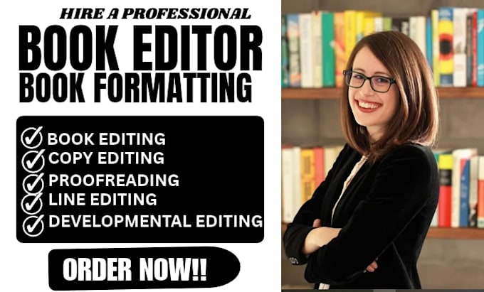 do developmental editing, book editing and proofreading