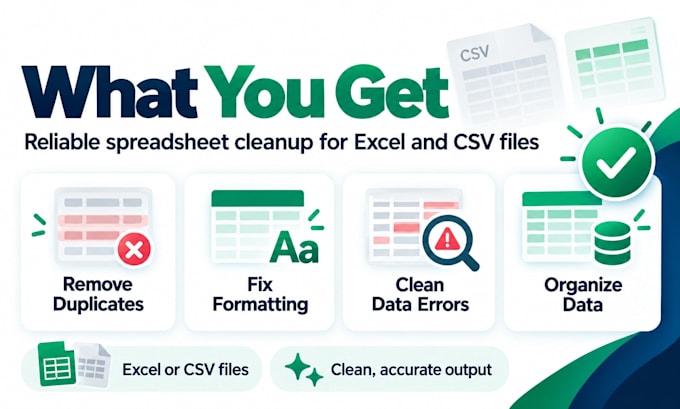 clean and organize excel CSV data and remove duplicates