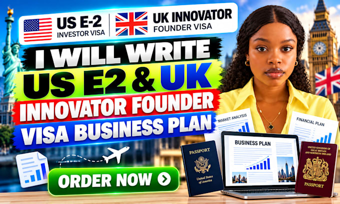 write US and UK innovator founder visa application business plan