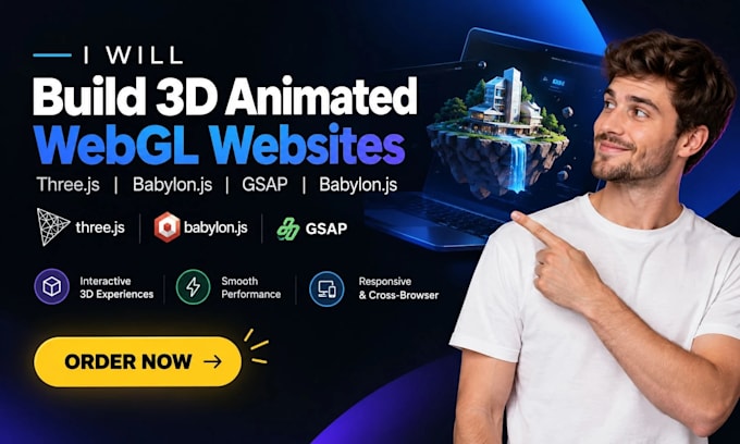 be your r3r developer to build an interactive 3d website with threejs