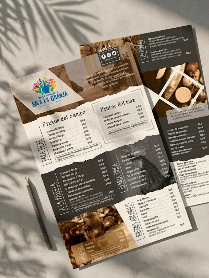 modern restaurant menu design