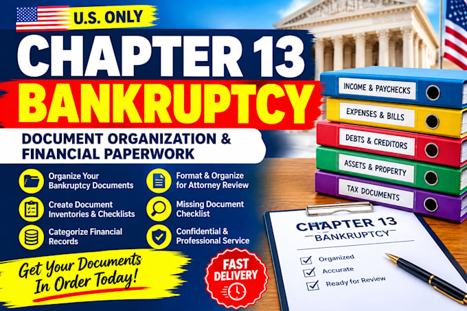 organize chapter 13 bankruptcy documents and finance paperwork