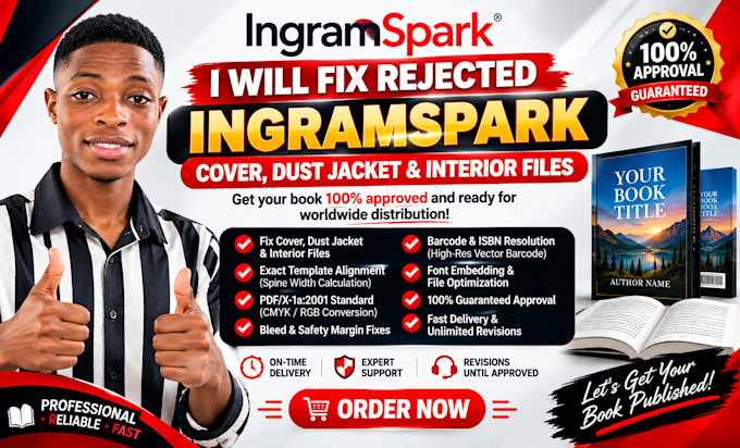 fix rejected ingramspark book cover and dust jacket files