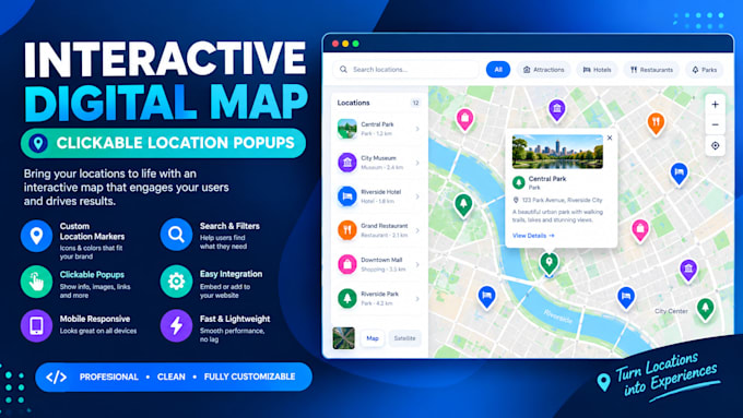 build canva interactive digital map with clickable location popups